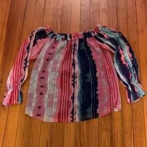 Cute colorful off shoulder top